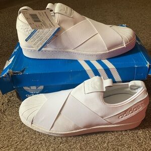 Brand New Adidas Superstar Slip-On 'Triple White' BZ0111 Size Men’s 11.5